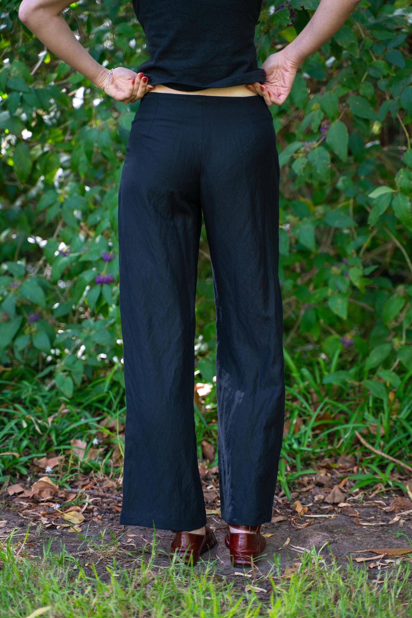 Edie Trouser in Silk/ Linen Suiting