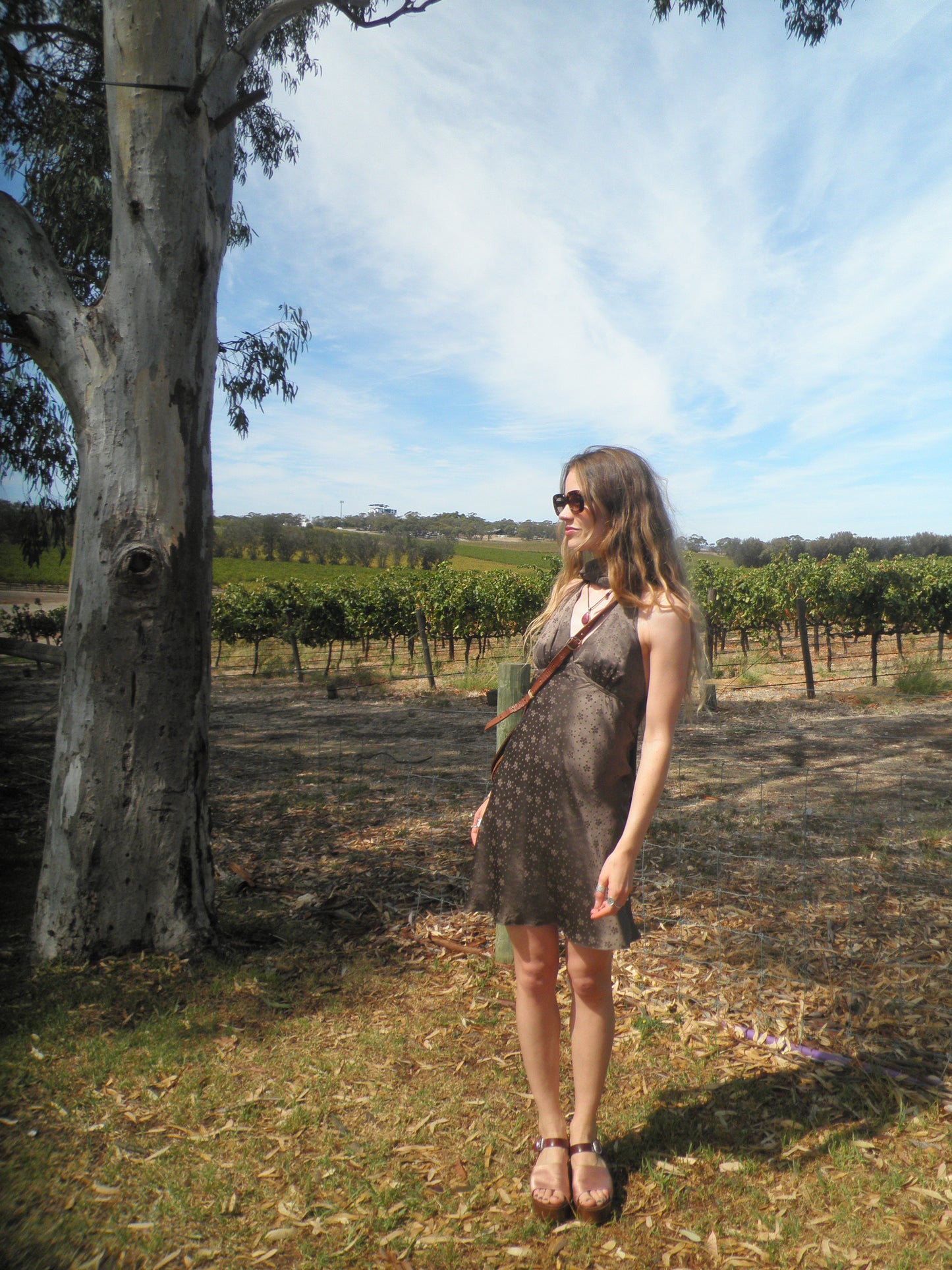 Jasmine Halter Dress (Brown Silk) - Rent