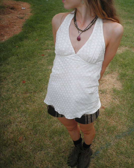 Jasmine Halter - White Flocking, Made To Order