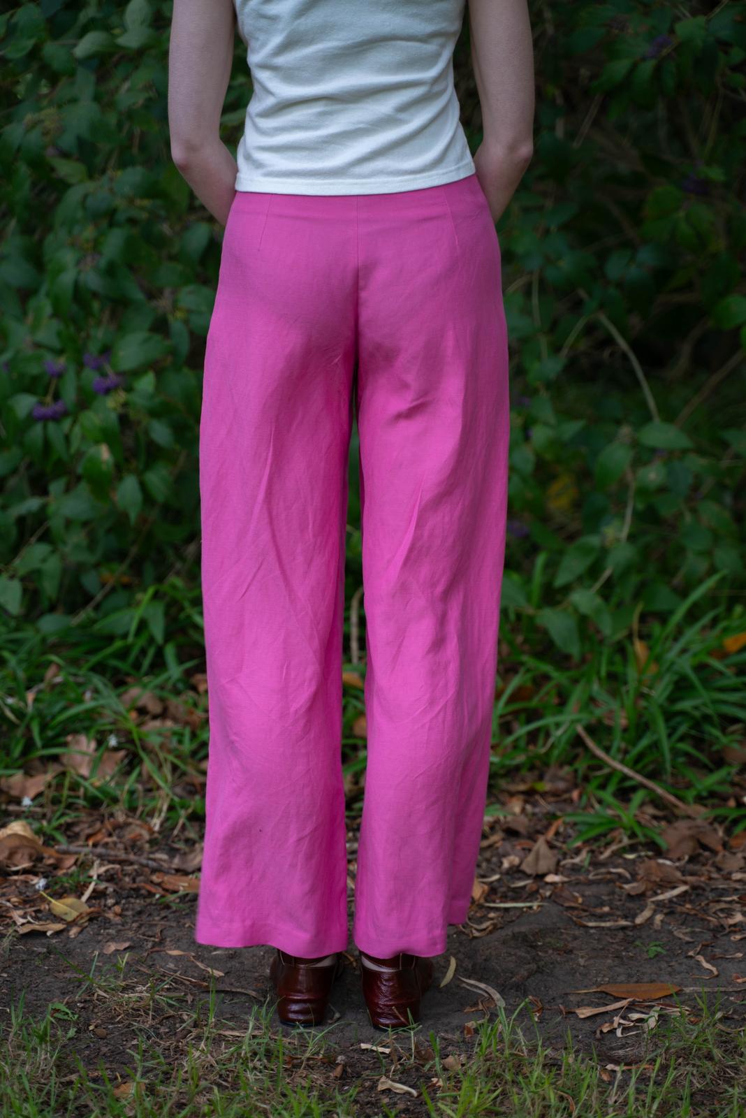 Edie Trouser in Silk/ Linen Suiting