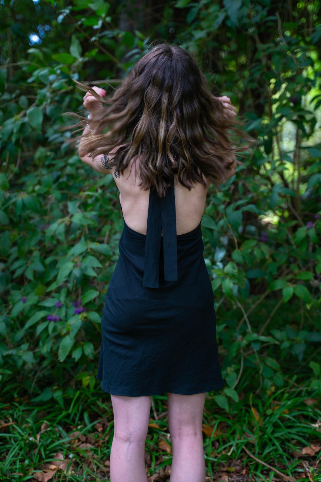 Jasmine Halter Dress - Silk/ Linen Suiting (10)