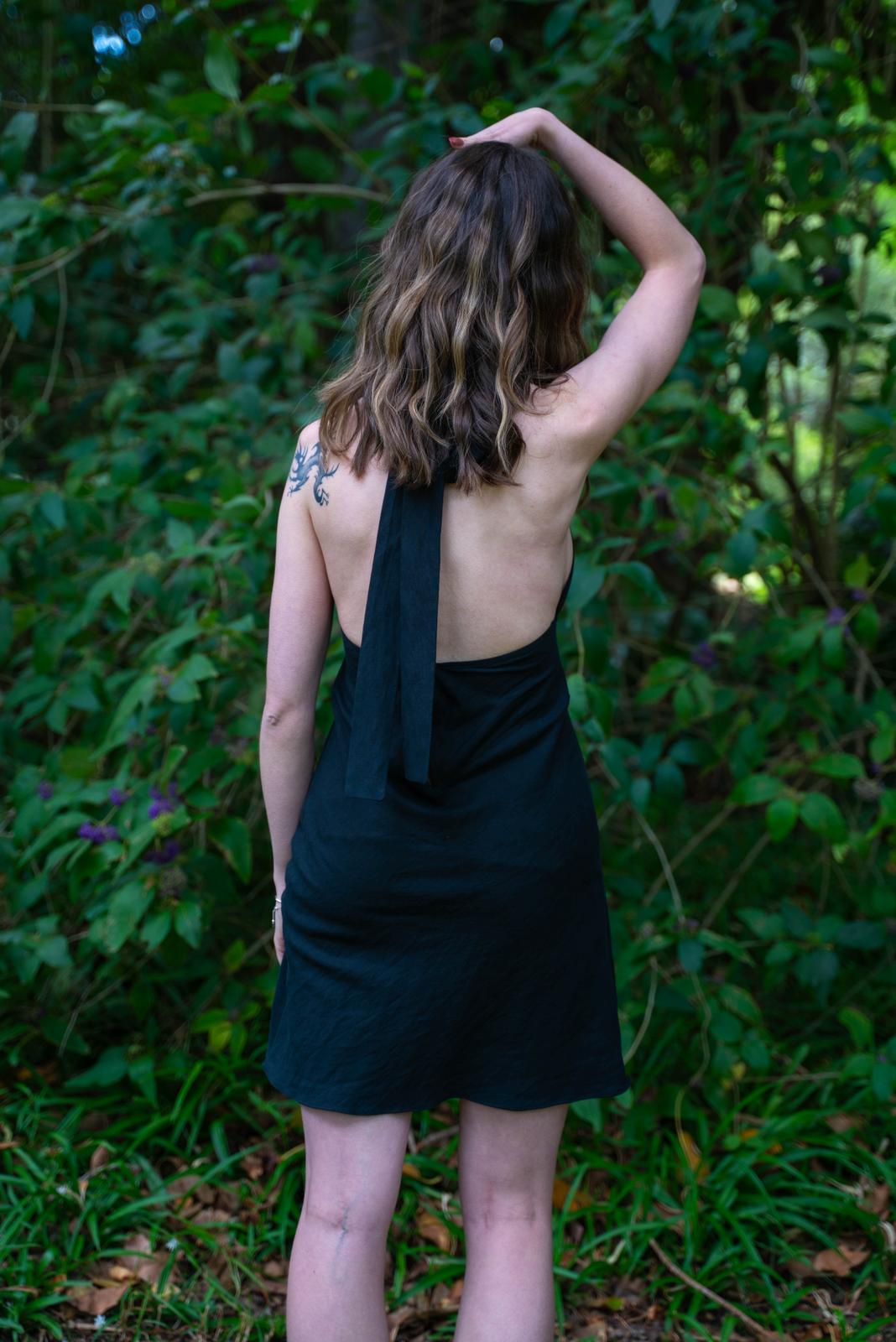 Jasmine Halter Dress - Silk/ Linen Suiting (10)