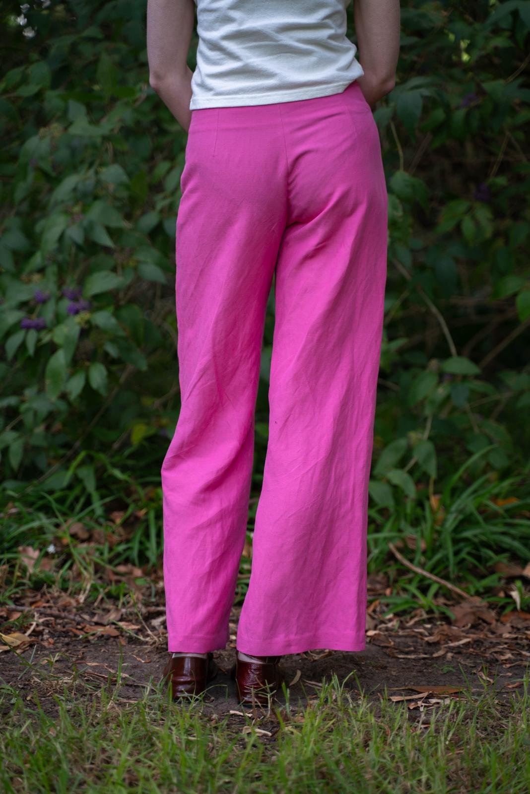 Edie Trouser in Silk/ Linen Suiting