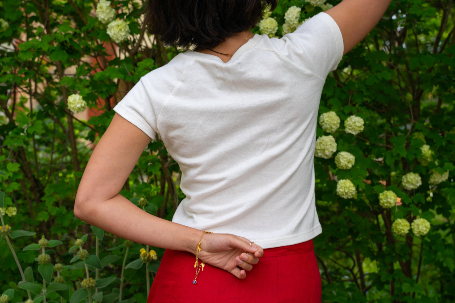 White Raglan T-Shirt - Sample (4)