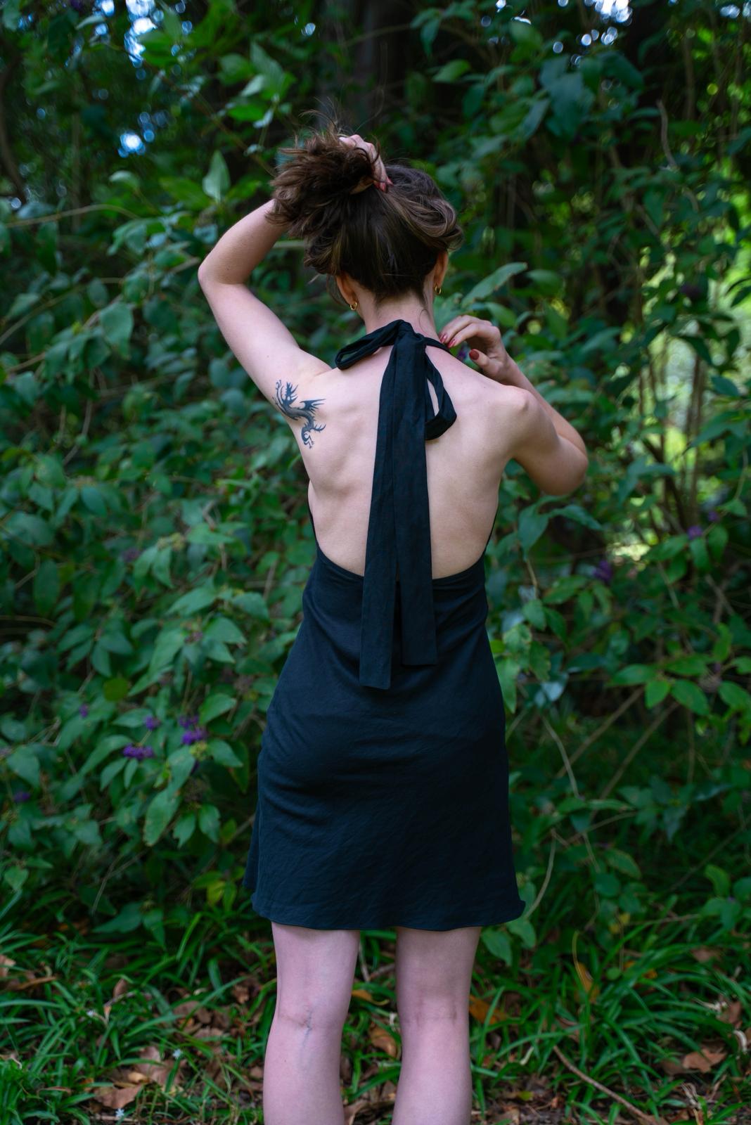 Jasmine Halter Dress - Silk/ Linen Suiting (10)