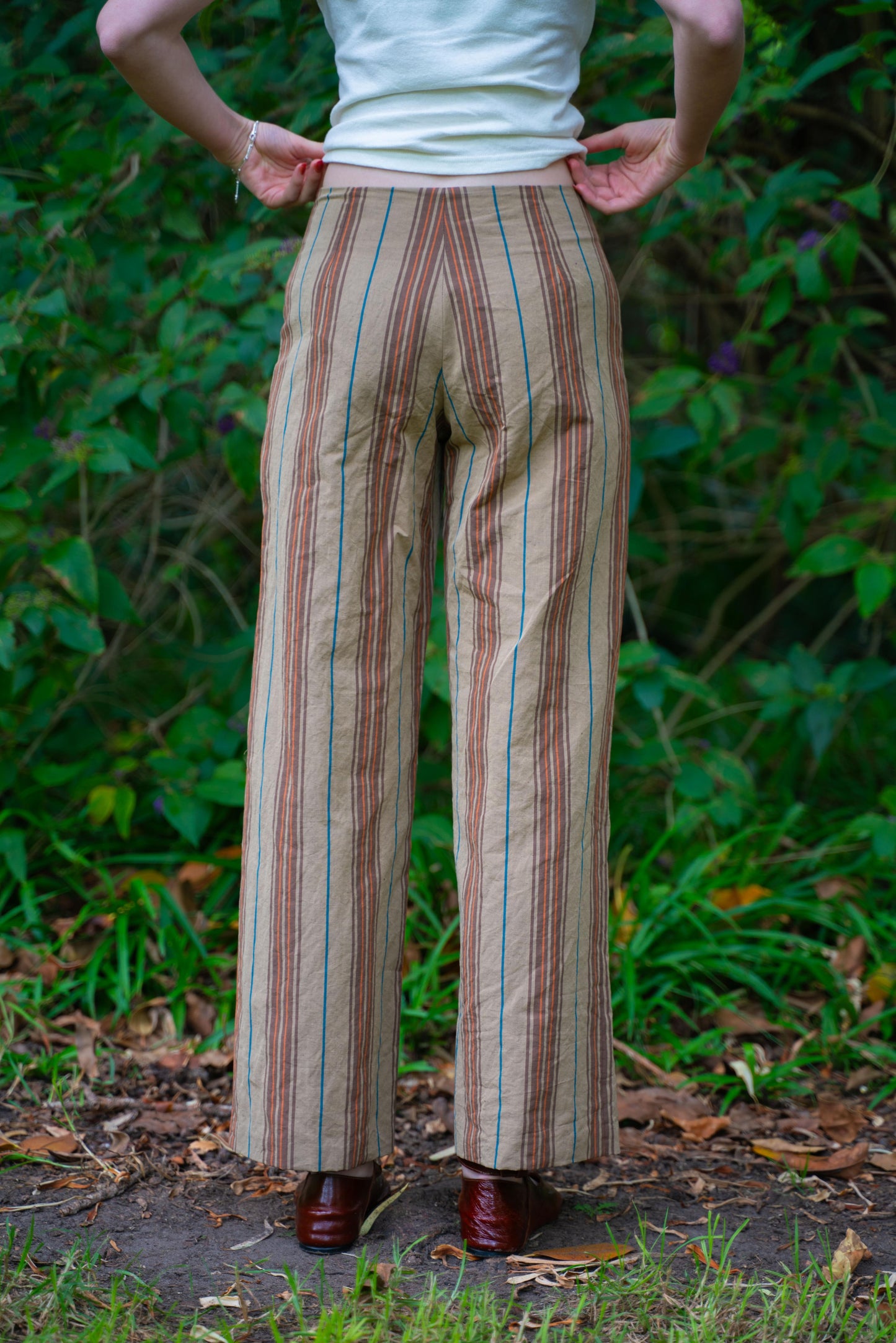 Edie Trouser in Stripe Suiting
