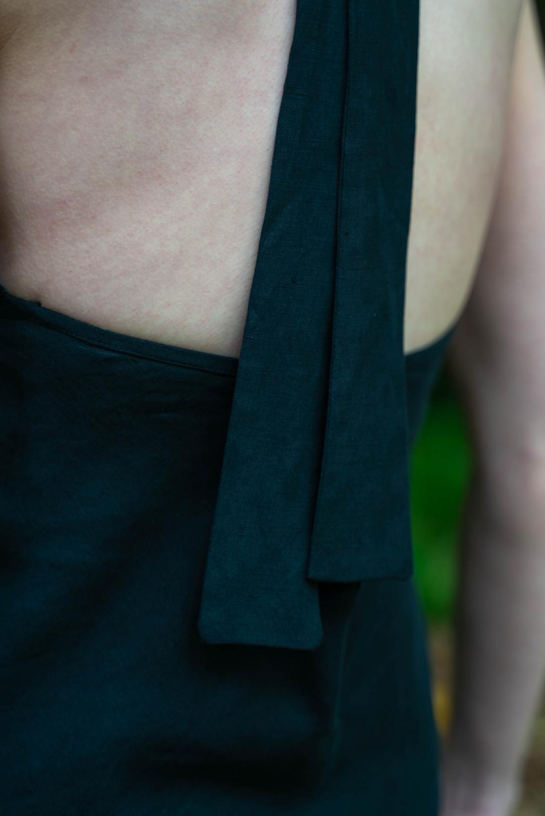 Jasmine Halter Dress - Silk/ Linen Suiting (10)