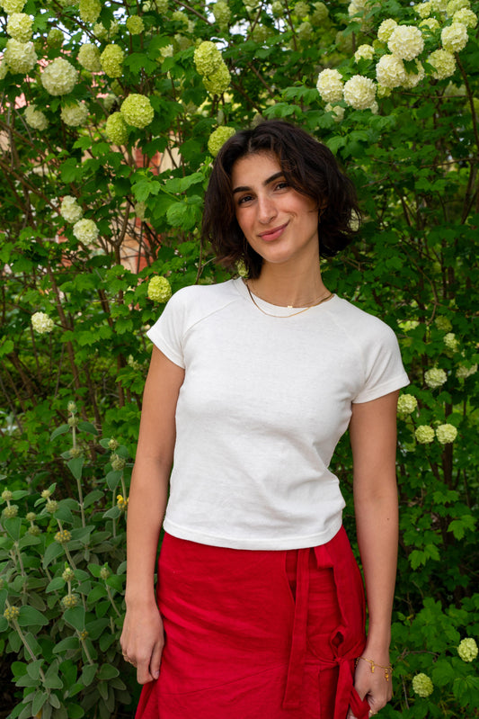 White Raglan T-Shirt - Sample (4)