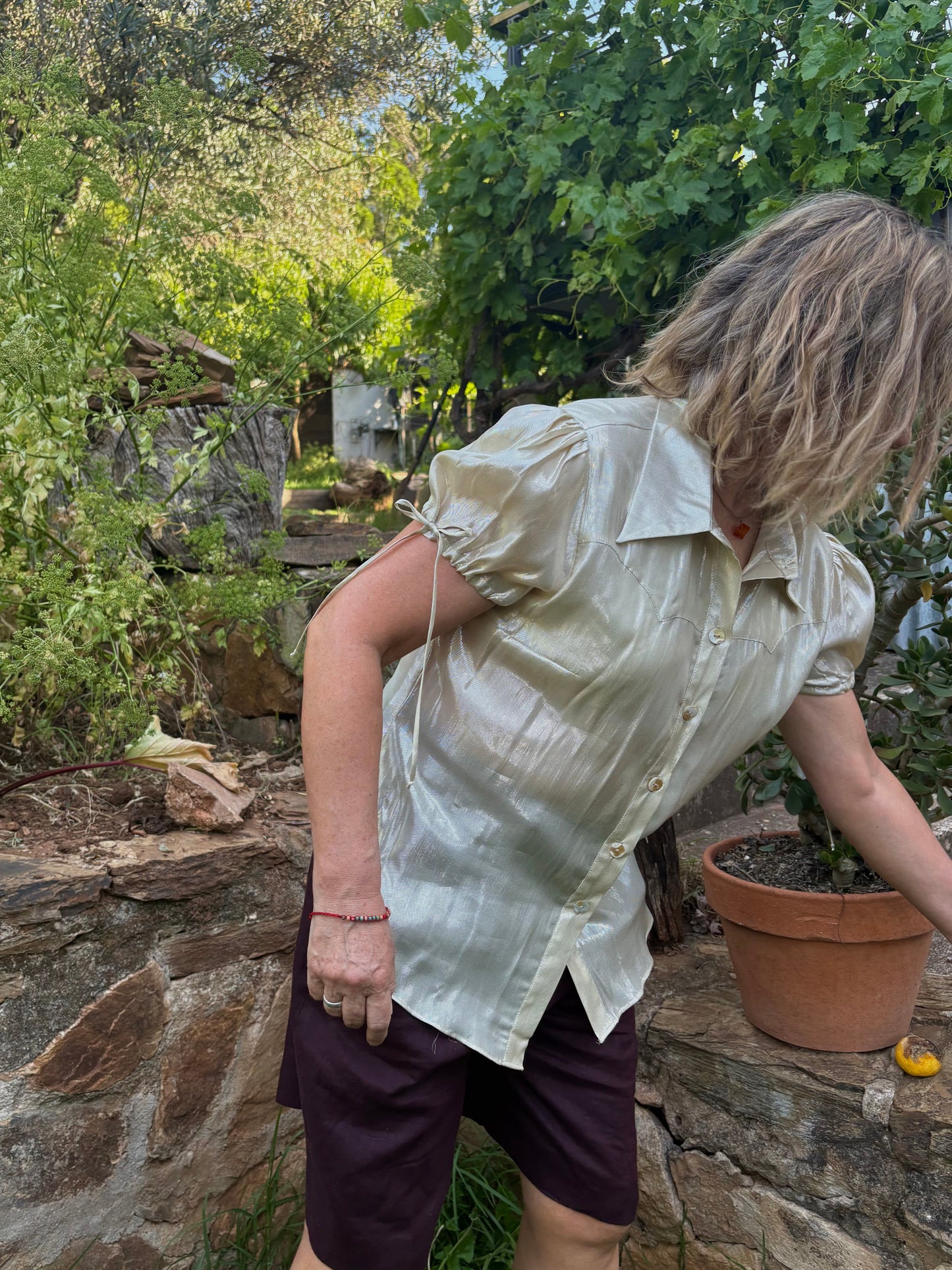 Clem Shirt in Silk/ Lurex