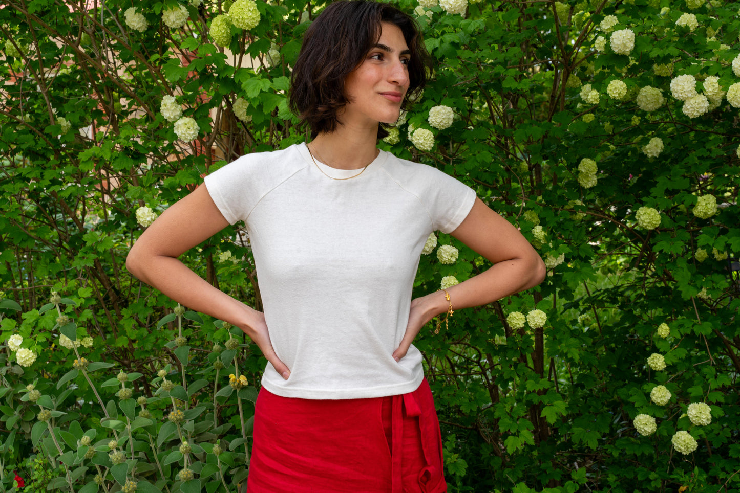 White Raglan T-Shirt - Sample (4)