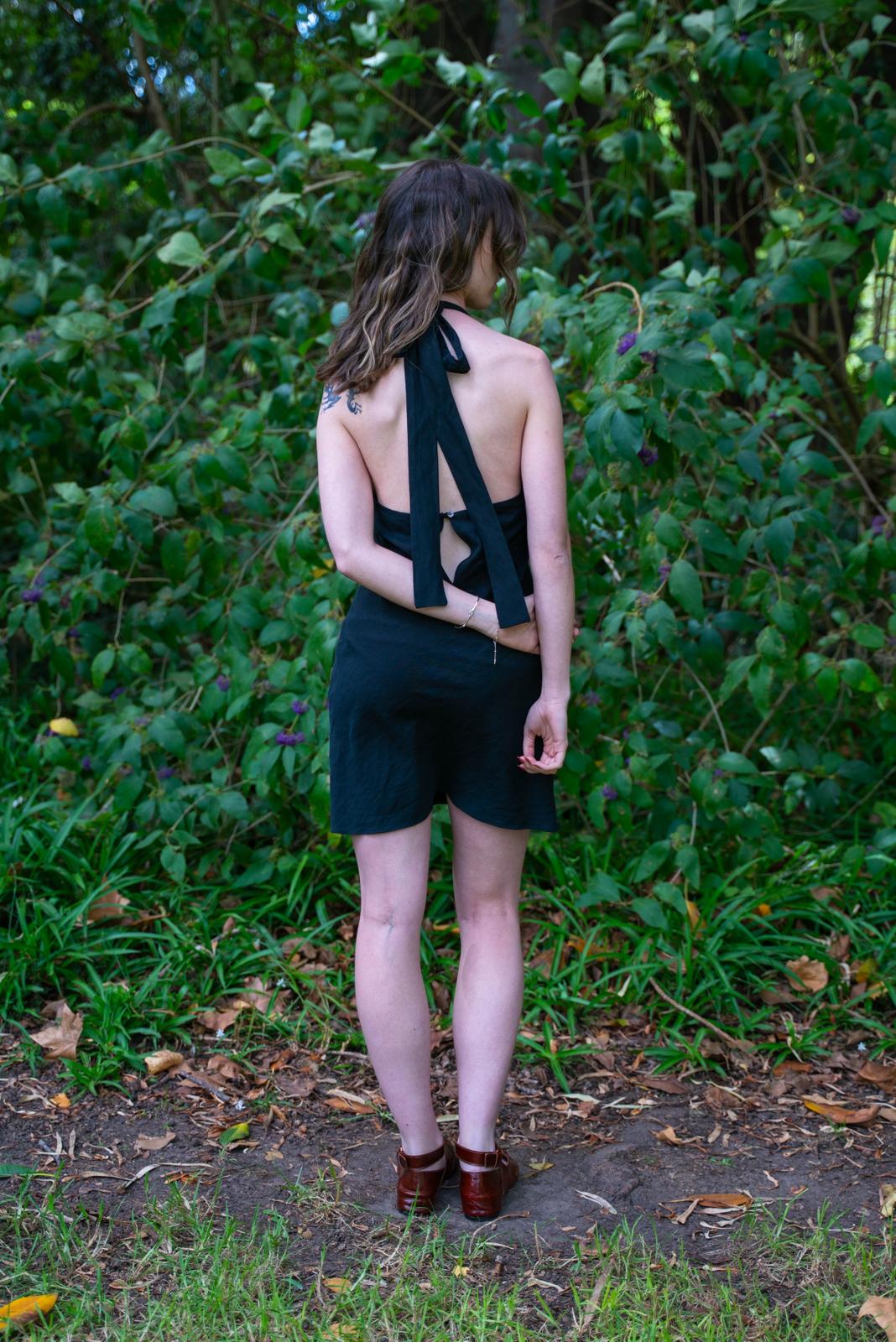 Jasmine Halter Dress - Silk/ Linen Suiting (10)